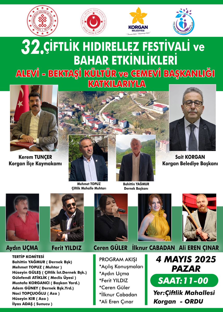 32. Çiftlik Hıdırellez Festivali ve Bahar Etkinlikleri 4 Mayıs'ta Ordu'da