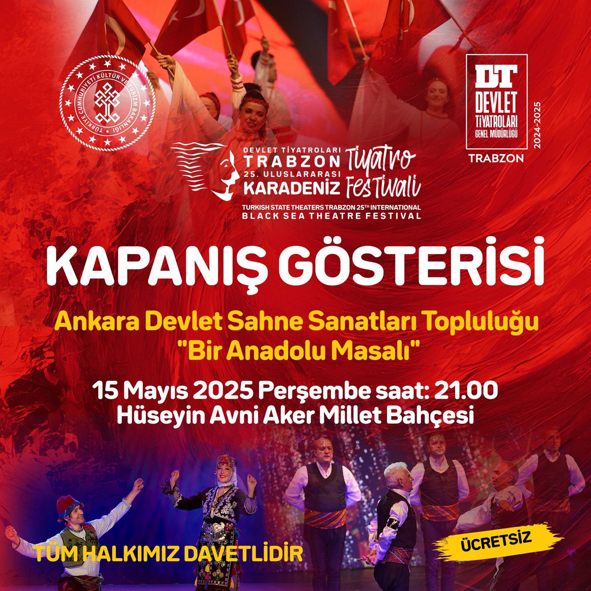 25. Uluslararası Karadeniz Tiyatro Festivali Trabzon'da Sonlandırıldı