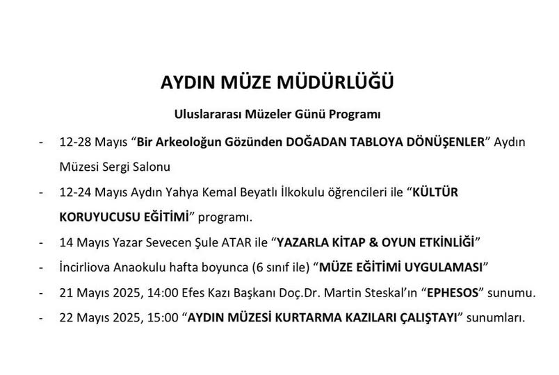 Aydın'da Uluslararası Müzeler Günü Etkinlikleri