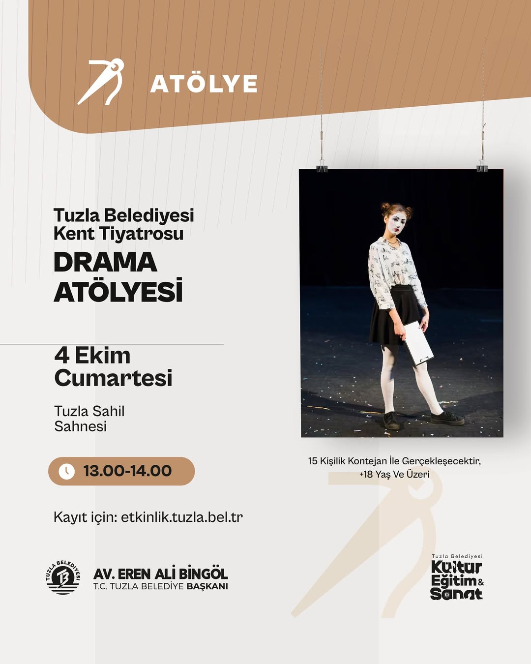 Tuzla'da Tiyatroya İlk Adım Atmak İsteyenlere Çağrı