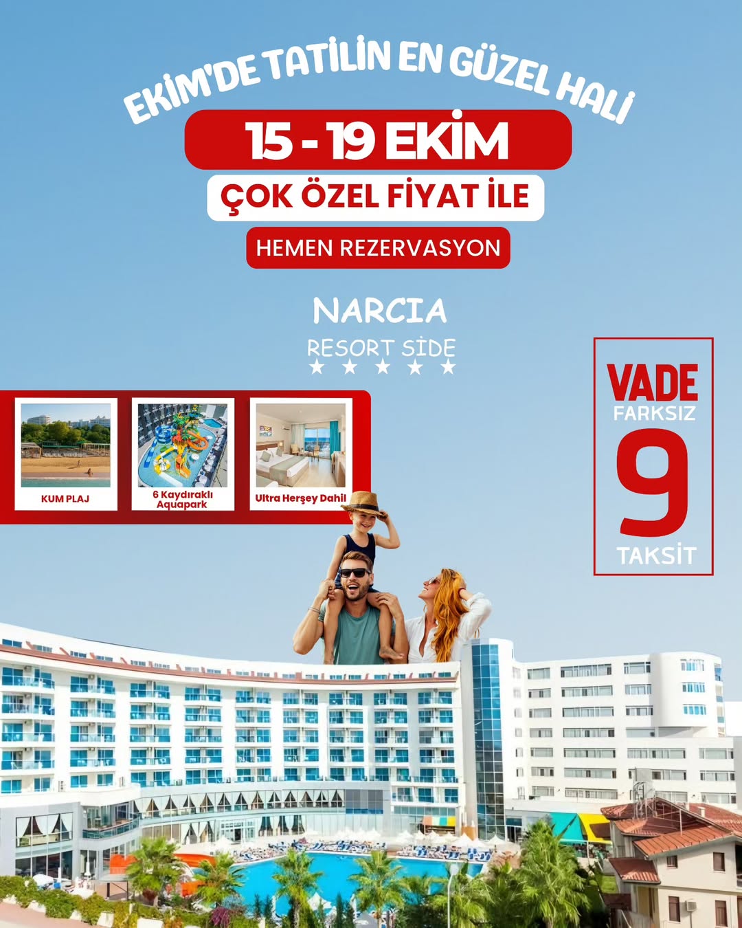 Narcia Resort Side Oteli'nde Ekim Ayına Özel Tatil Fırsatı