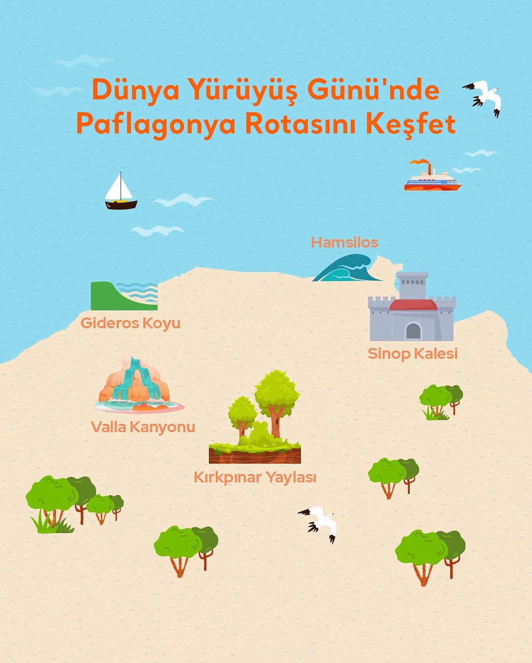 Dünya Yürüyüş Günü'nde Paflagonya'nın Doğa Harikaları Keşfedilecek