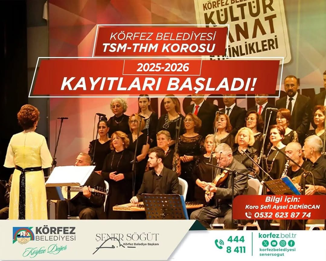 Körfez Belediyesi Türk Halk Müziği ve Türk Sanat Müziği Korosu İçin Yeni Dönem Kayıtları Başladı