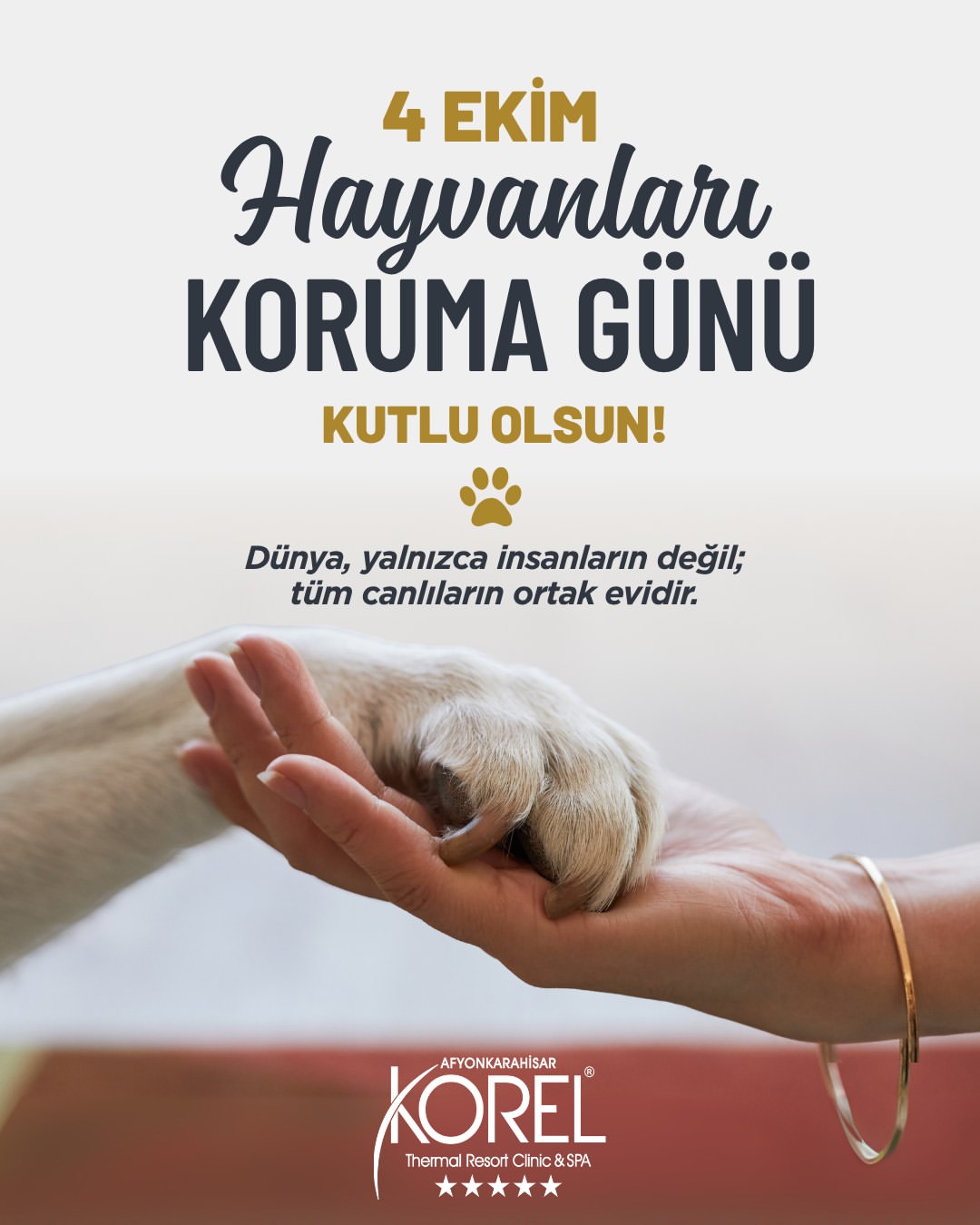 Korel Thermal Resort Clinic & Spa, 4 Ekim Dünya Hayvanları Koruma Günü'ne Dikkat Çekti