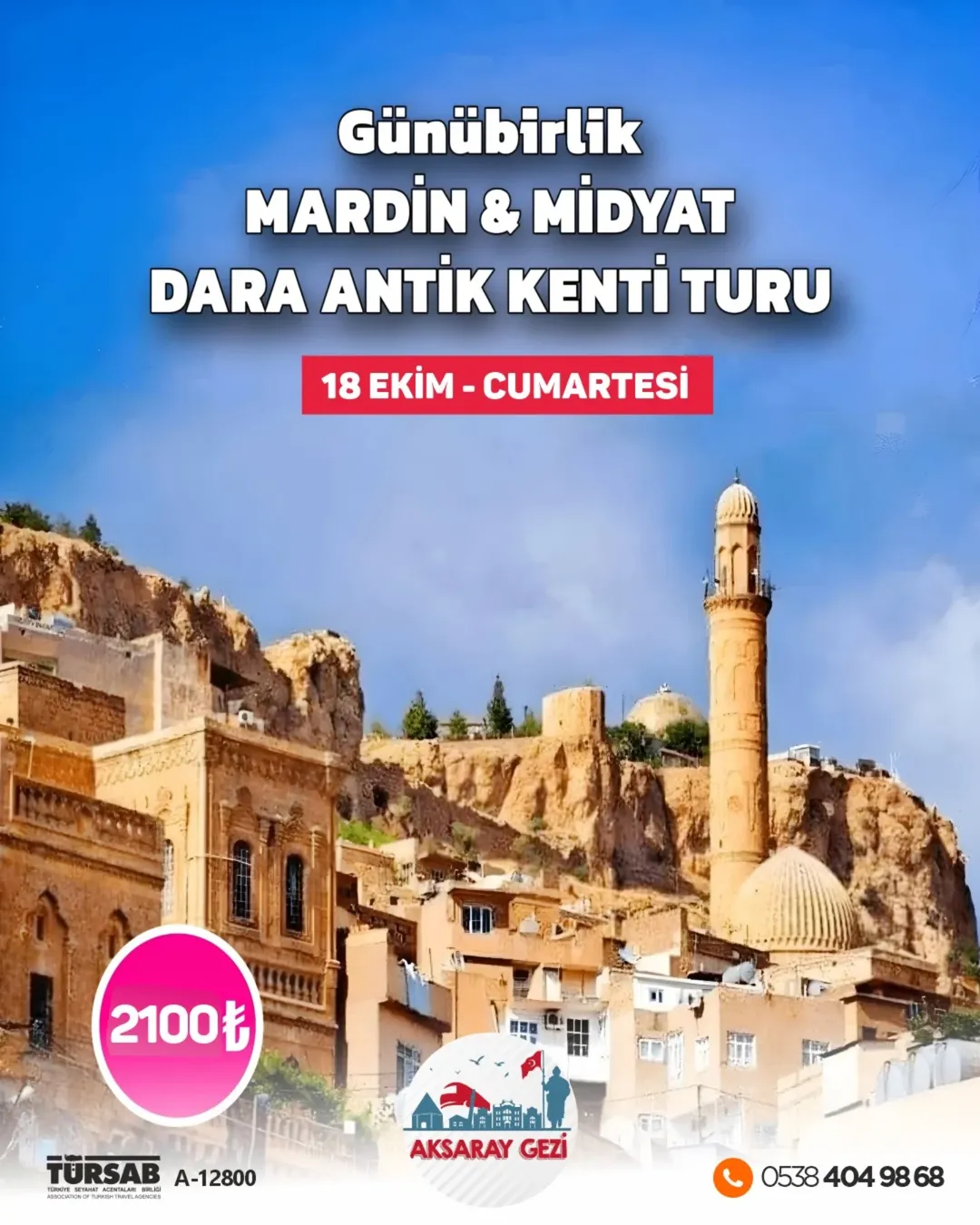 Archelais Travel Agency, 18 Ekim'de Midyat ve Mardin Turu Düzenliyor