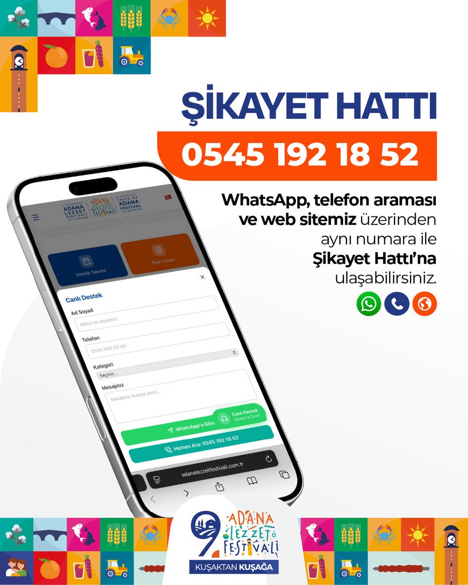 Adana Lezzet Festivali'nde İletişim Hattı Kuruldu