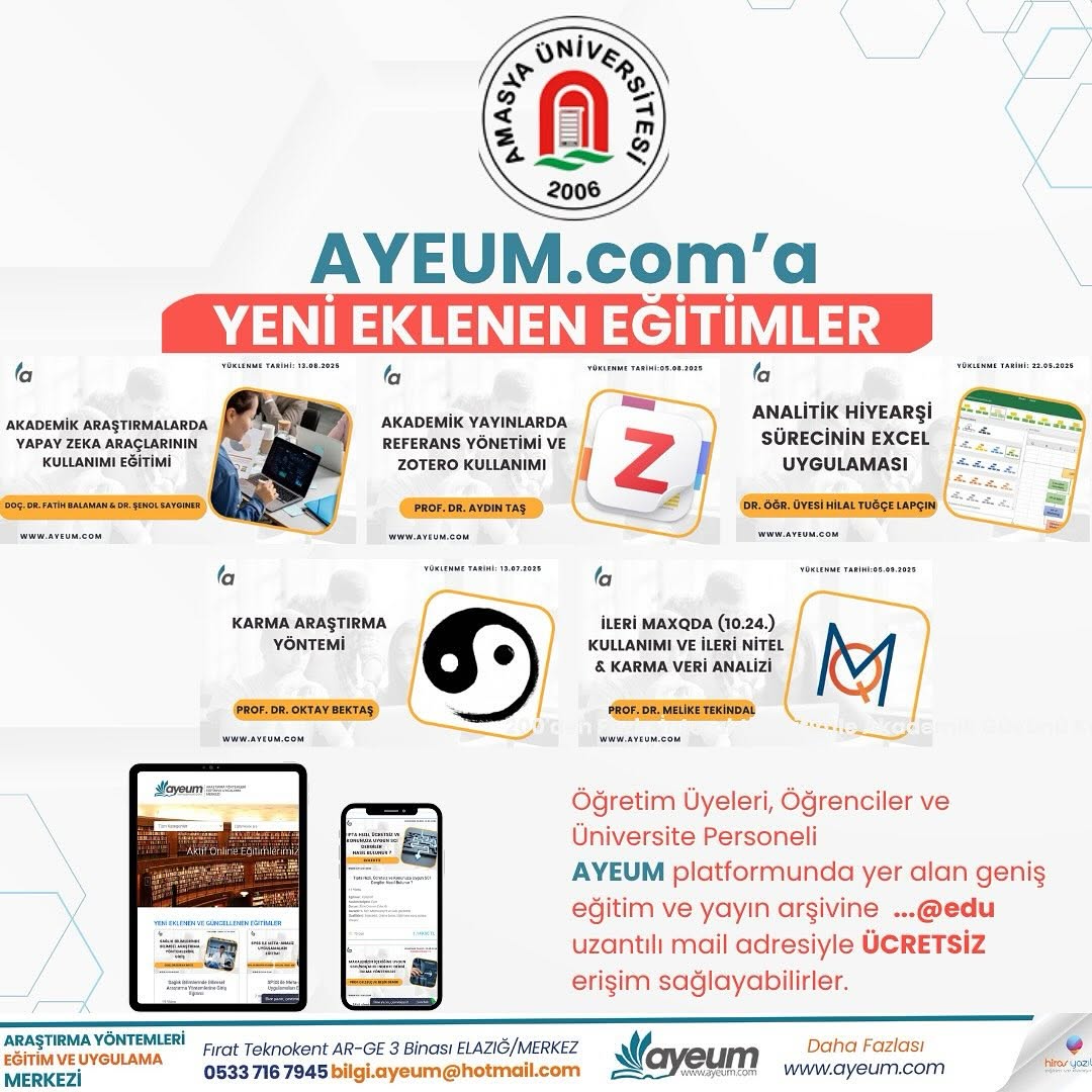 Amasya Üniversitesi Kütüphanesi, Ayeum.com Platformunu Yeni Eğitim İçerikleri ile Zenginleştirdi
