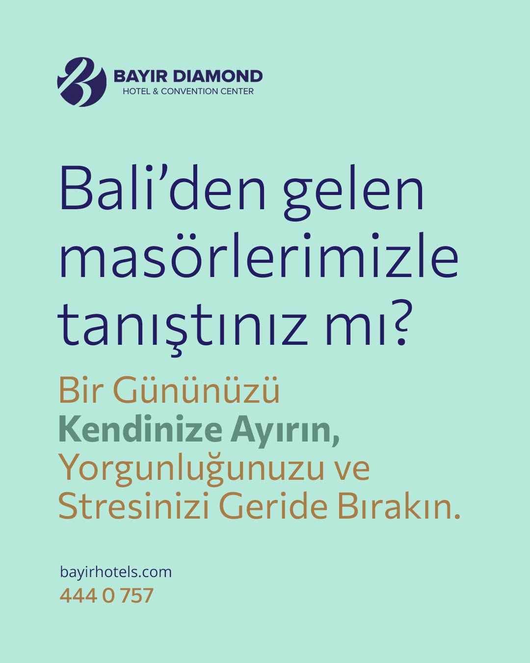 Konya'da Bali Esintisi: Bayır Diamond Hotel, Bali'den Gelen Uzman Masörlerle Hizmet Veriyor