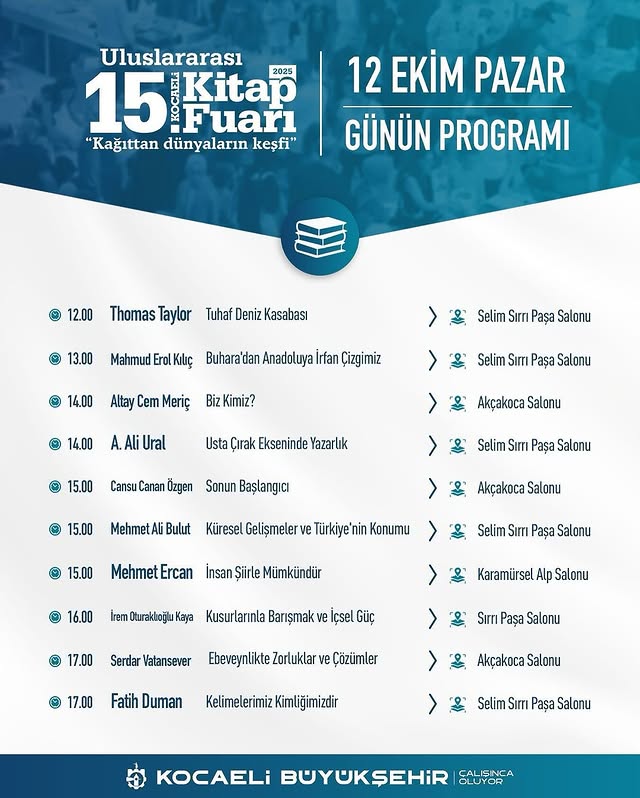 15. Uluslararası Kocaeli Kitap Fuarı, İkinci Gününde Yoğun Katılımla Devam Ediyor