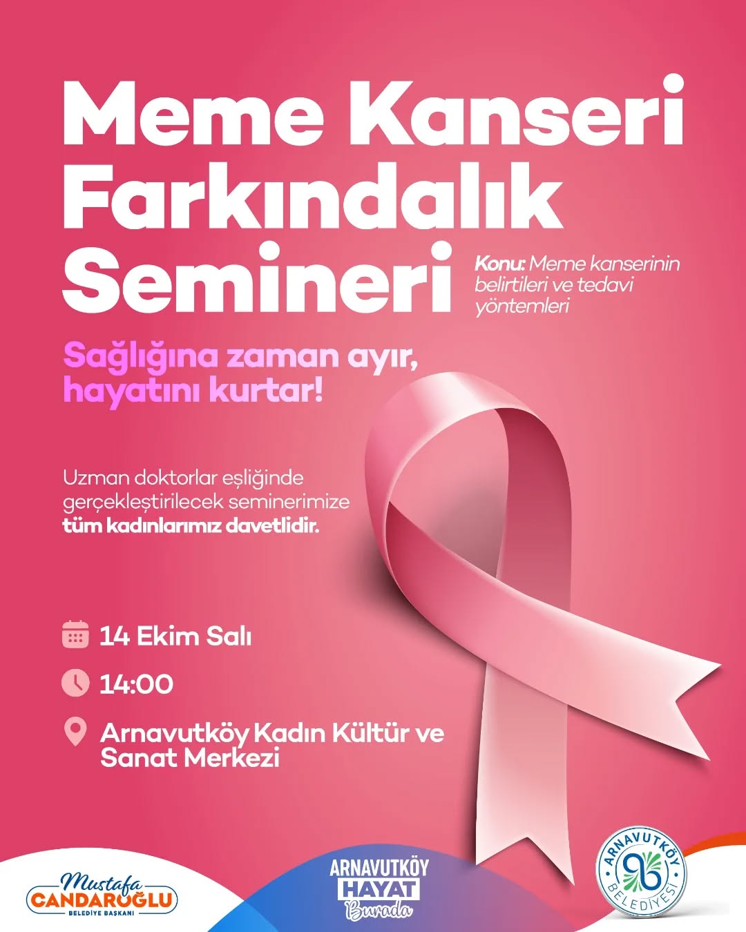 Arnavutköy'de Kadınlara Yönelik Kanser Farkındalık Semineri Düzenlenecek