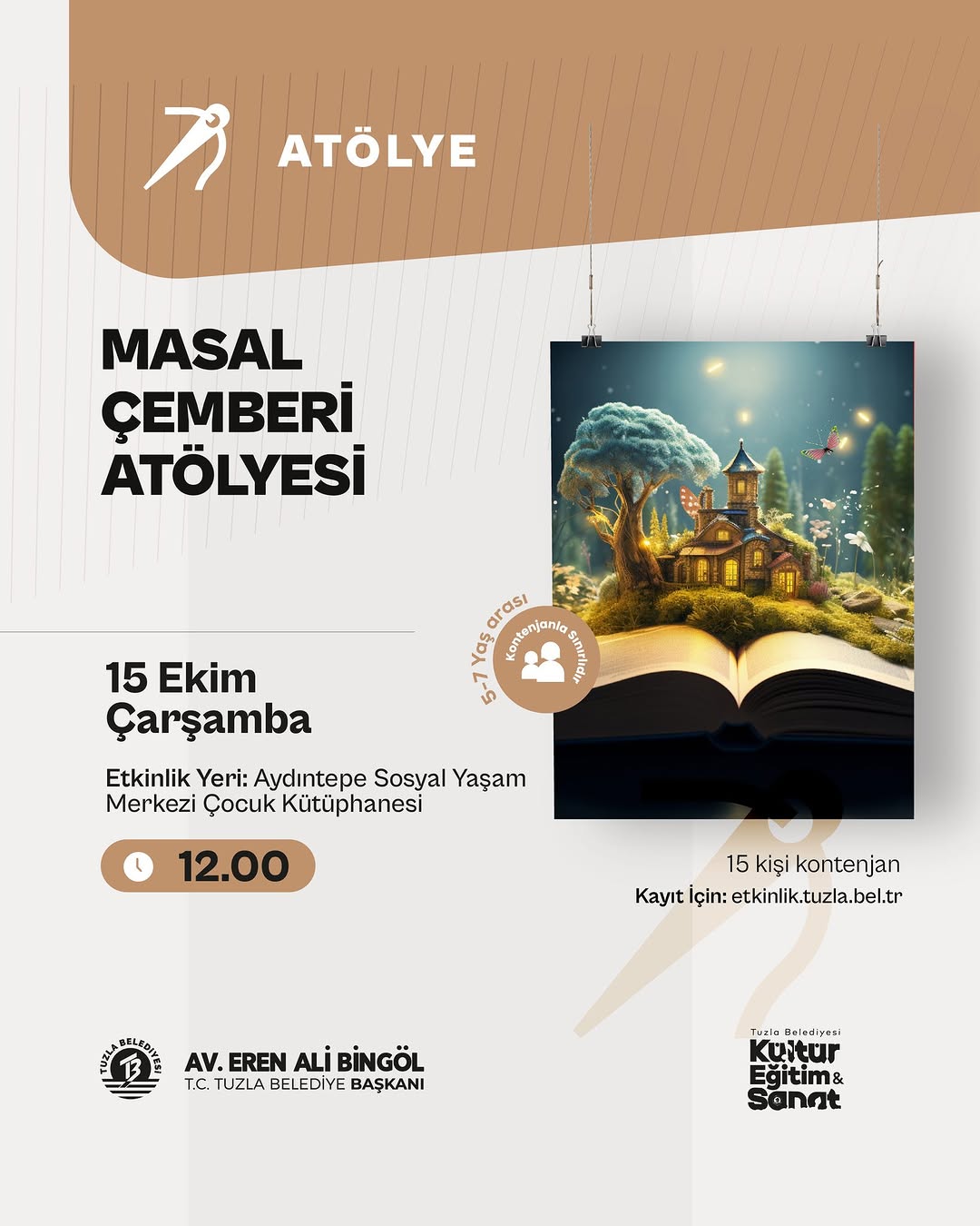 Tuzla'da Minikler İçin Masal Çemberi Atölyesi Düzenlenecek