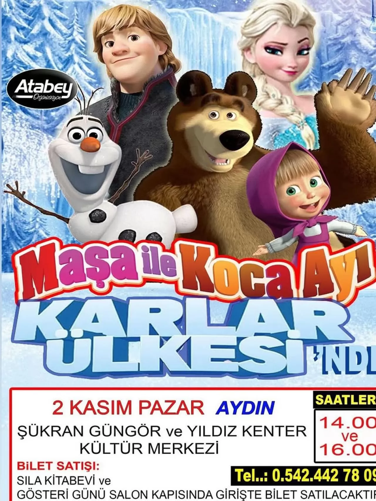 Maşa ile Koca Ayı Karlar Ülkesi'nde, Aydınlı Çocuklarla Buluşmaya Hazırlanıyor