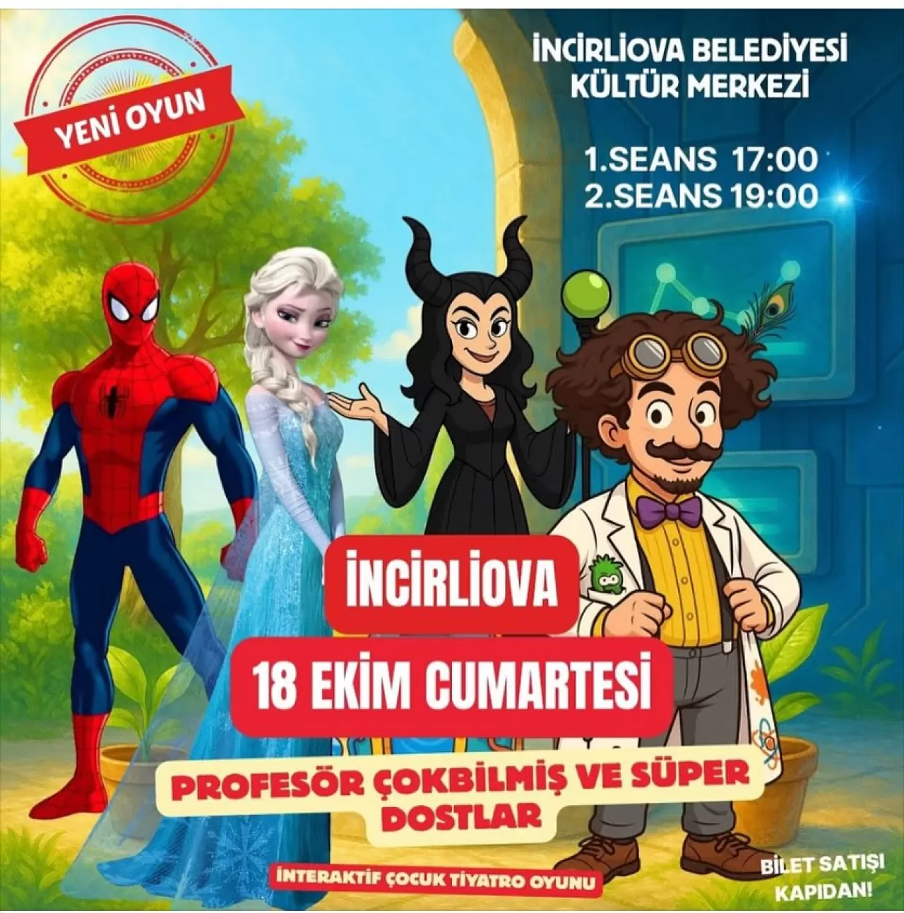 İncirliova'da Çocuklara Özel Tiyatro: Profesör Çokbilmiş ve Süper Dostlar Sahnelenecek