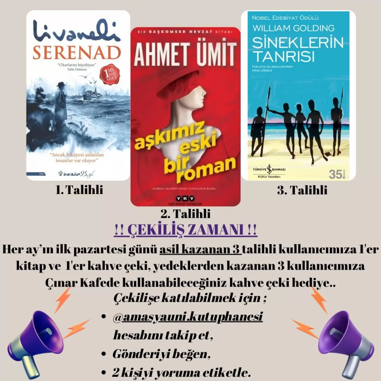 Amasya Üniversitesi Kütüphanesi'nden Öğrencilere Kitap ve Kahve Çekilişi