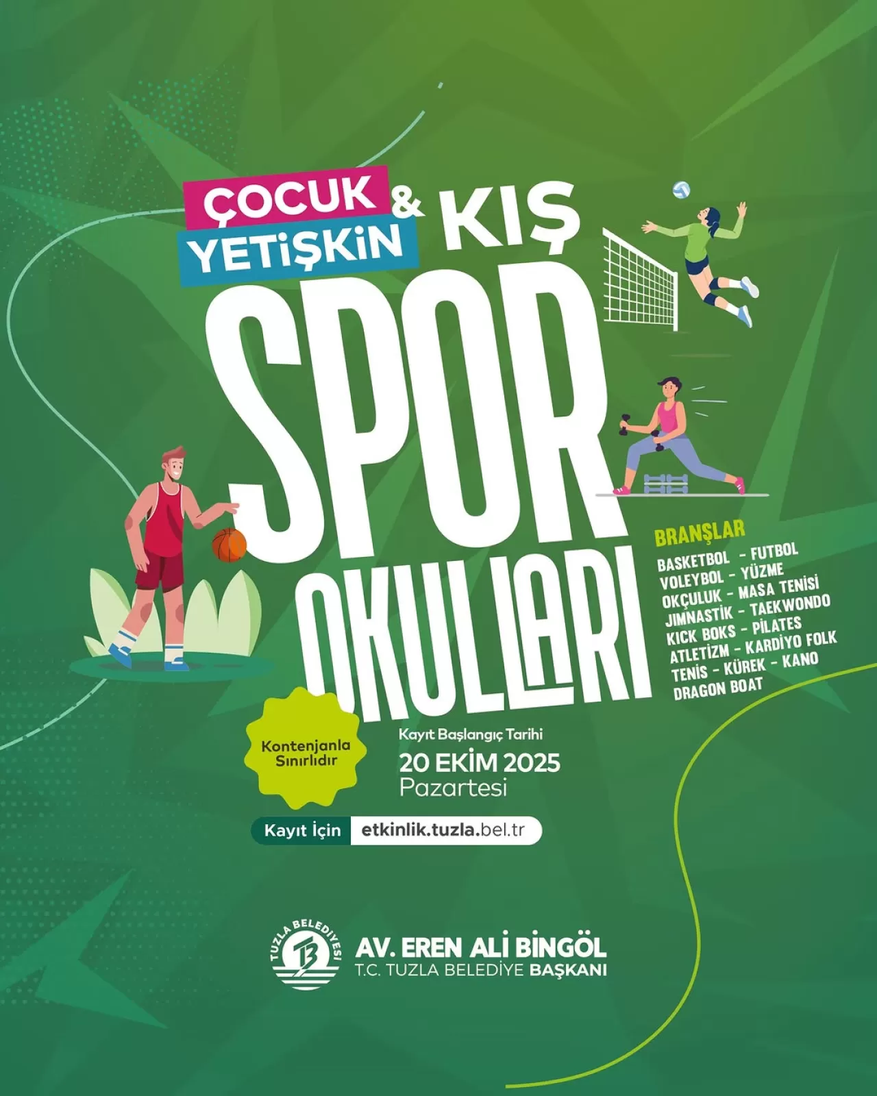 Tuzla'da Kış Spor Okulları Kayıtları Başlıyor