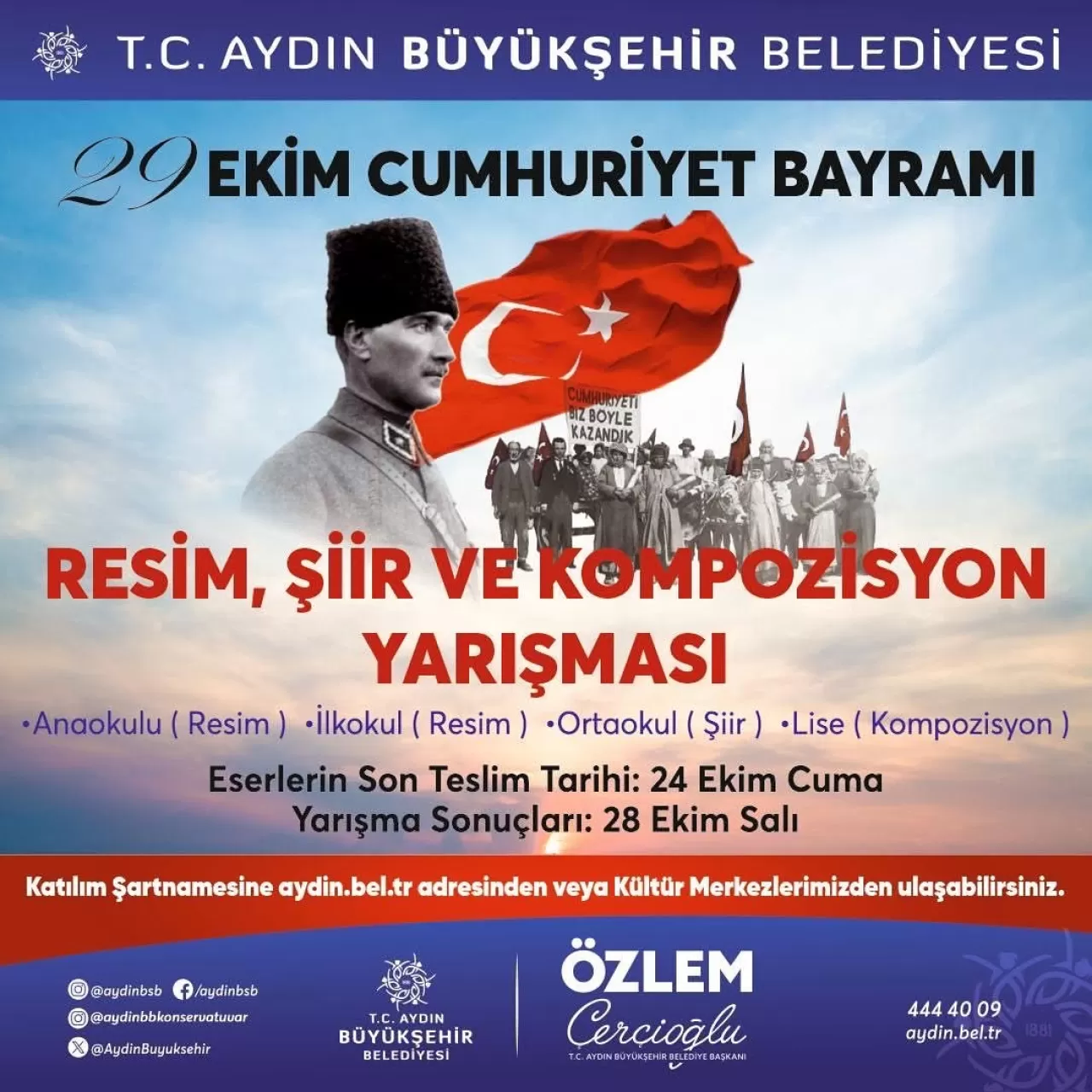 Aydın'da Cumhuriyet Coşkusu Yarışmalarla Yaşanacak