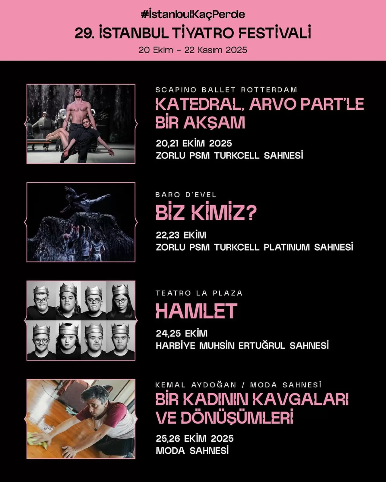 29. İstanbul Tiyatro Festivali 20 Ekim'de Başlıyor