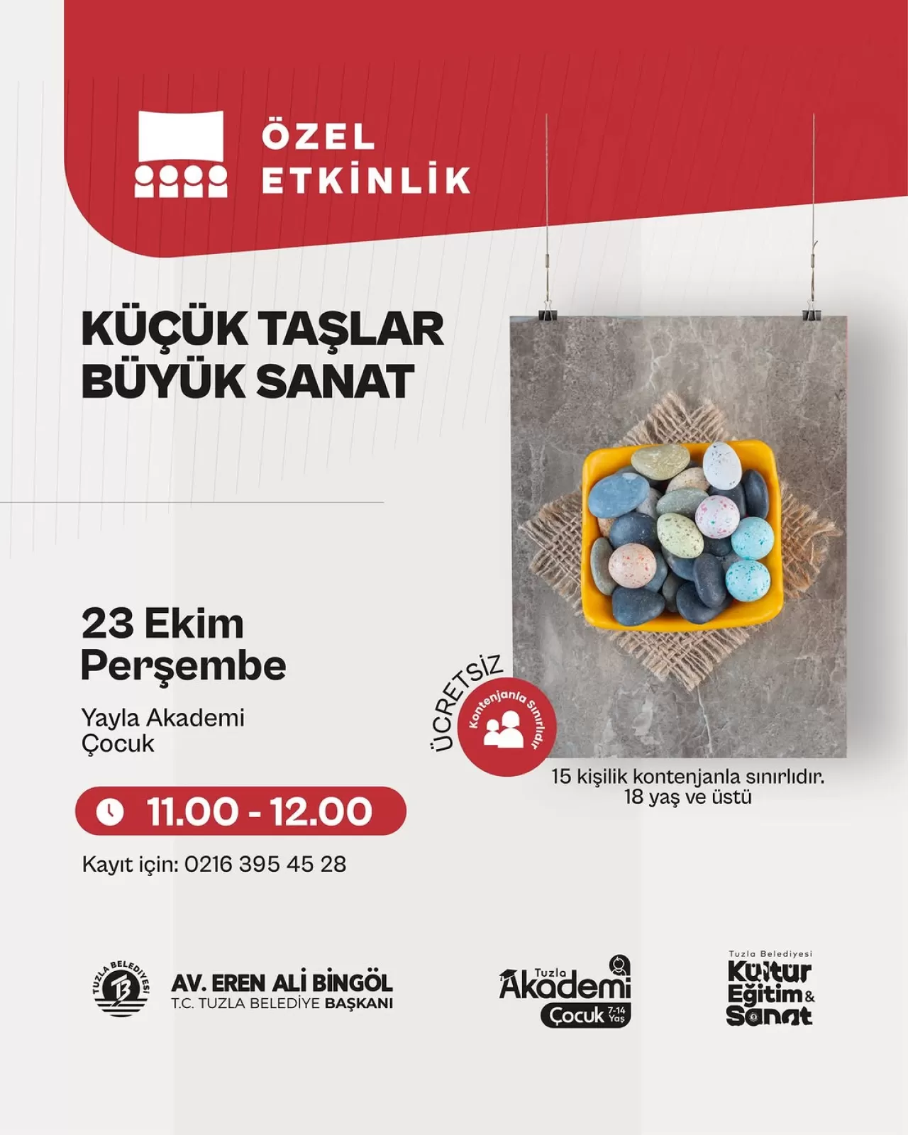 İstanbul Tuzla'da Renkli Taşlarla Sanat Atölyesi Düzenlenecek