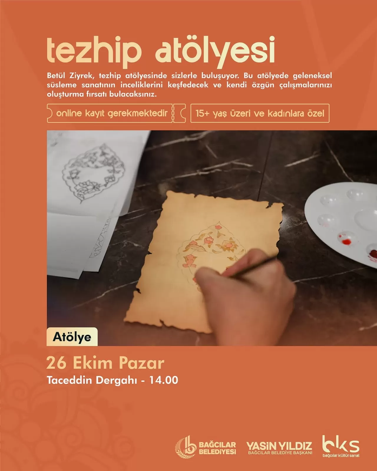 Bağcılar Kültür Sanat'ta Tezhip Atölyesi Devam Ediyor