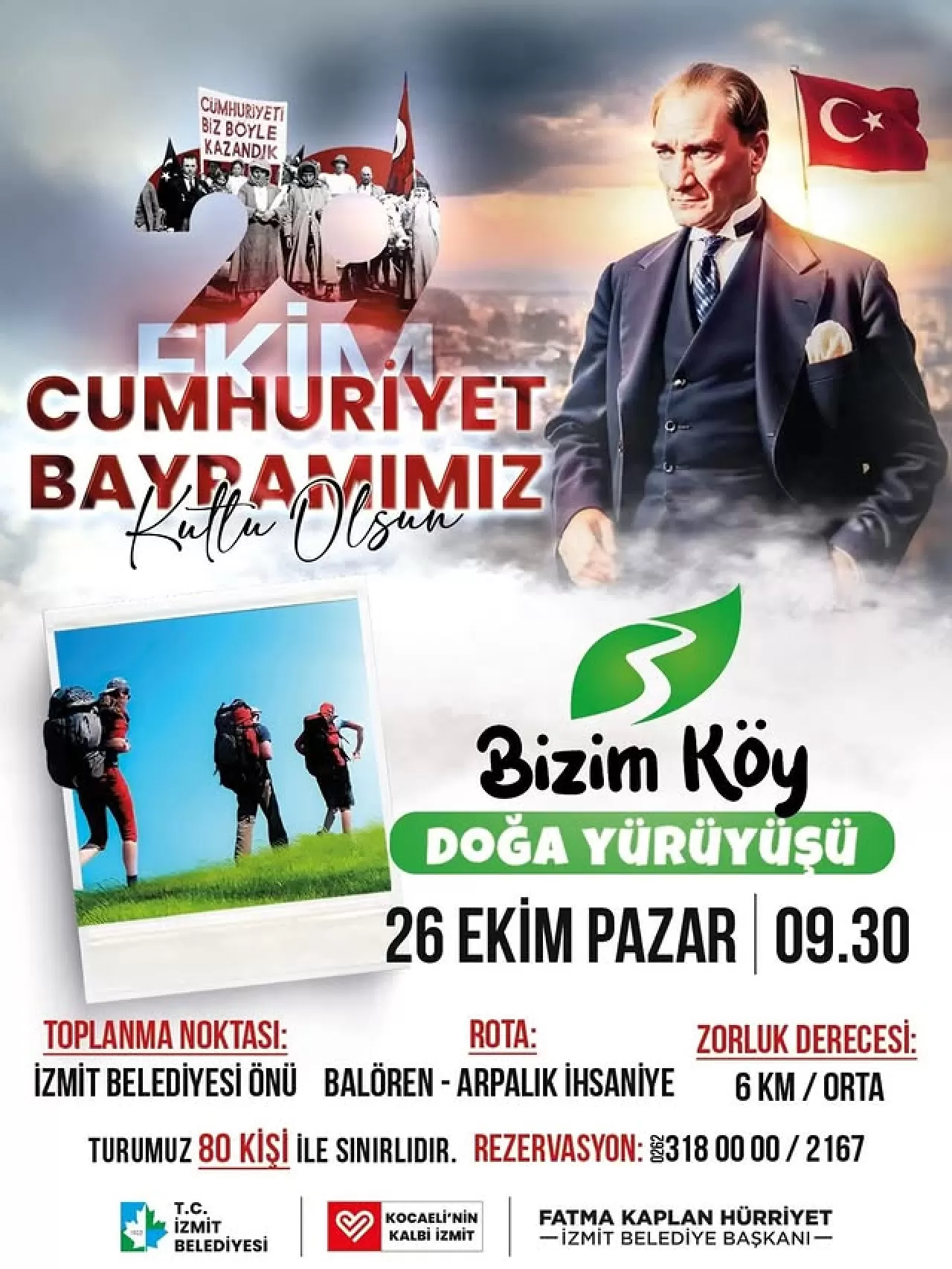 İzmit'te Cumhuriyet Coşkusu Doğa Etkinlikleriyle Birleştirilecek
