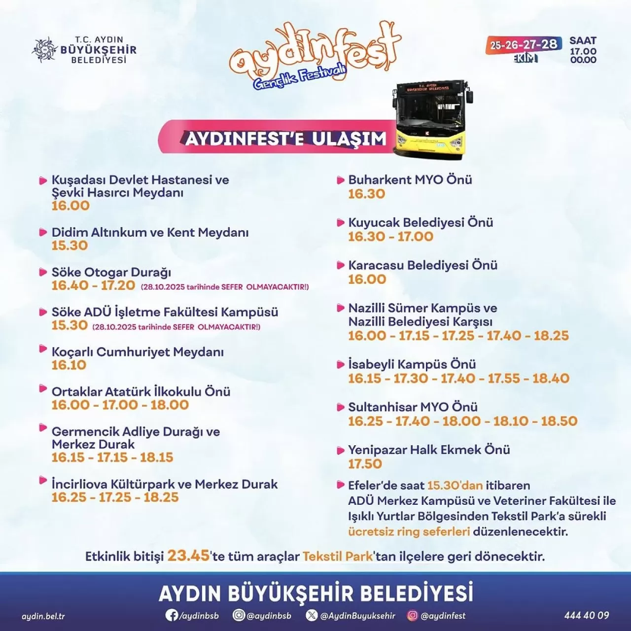 Aydınfest'e Ulaşım Kolaylığı: Ek Servis Seferleri Düzenlenecek