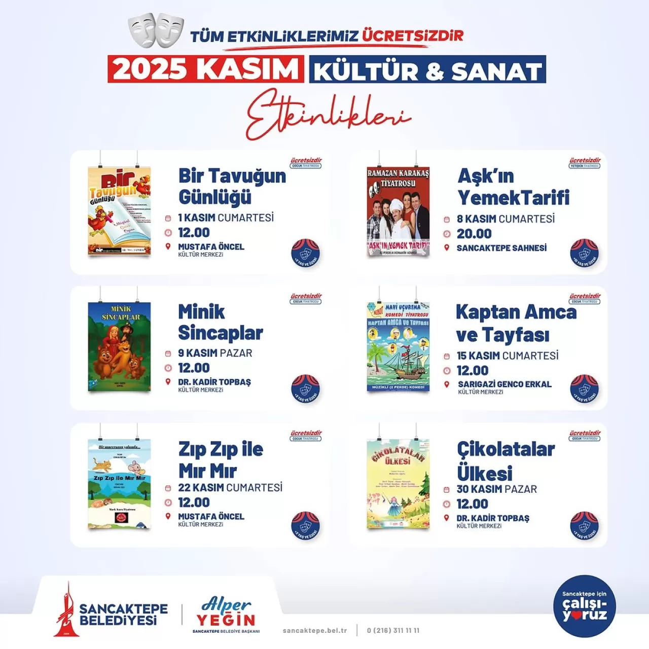 Sancaktepe'de Kasım Ayı Kültür Sanat Etkinlikleri Açıklandı