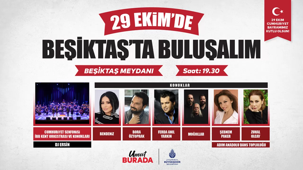 İBB, 29 Ekim Cumhuriyet Bayramı'nı Beşiktaş ve Bağcılar'da Konserlerle Kutlayacak